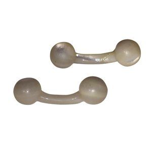 Victorian Hand Carved Mother of Pearl Shell Cuffli